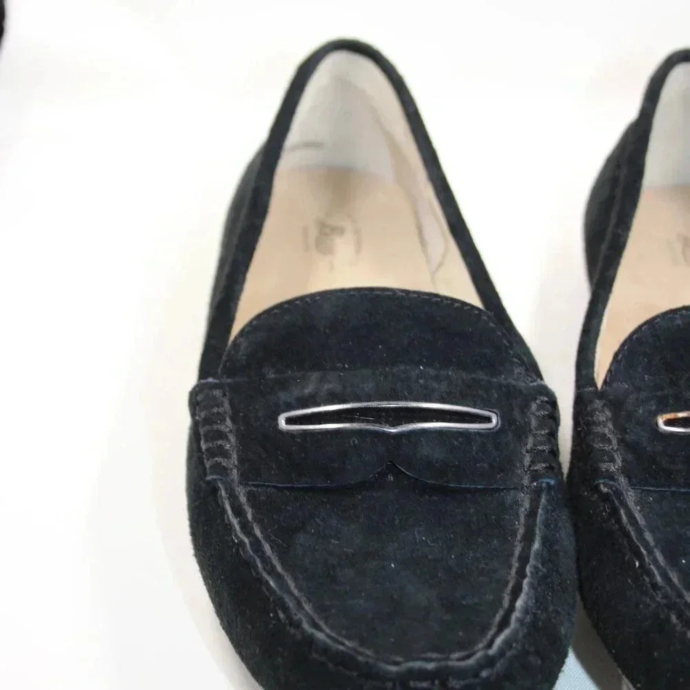 Bass Black Blair Penny Loafers Sz 7M Suede Slip On - Picture 2 of 12